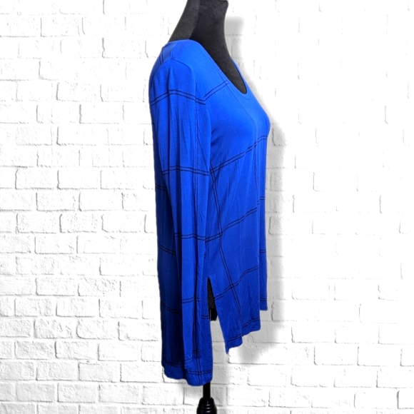 Apt. 9 Women's XS Royal Blue Long Sleeve High Low Tunic Top Stretchy T10 - Picture 4 of 5